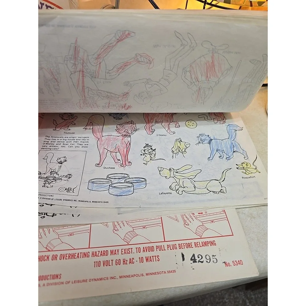 Vtg World of Disney by Lakeside Light Up Trace & Color Drawing Desk Board #5340‎